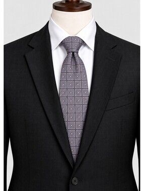 Giovanni Seta Studio Collection Silk Tie Lavender Geometric Squares Italy